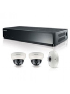 SRK-3030SN1T/UC Samsung Kit Vigilancia composto de 1x NVR SRN-473S-1TB (4 canais), 2x Cameras SND-L6013R, 1x Camera SNF-8010 e Cabos